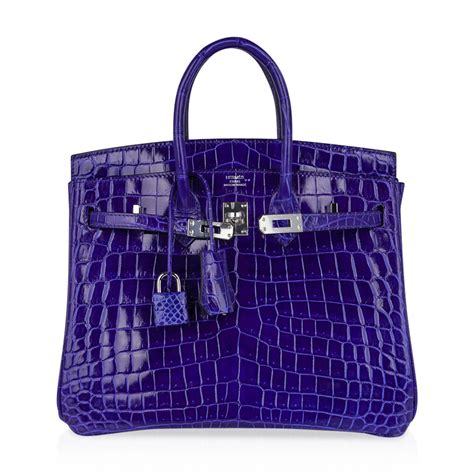 birkin bag hermes blue|Hermes crocodile bag.